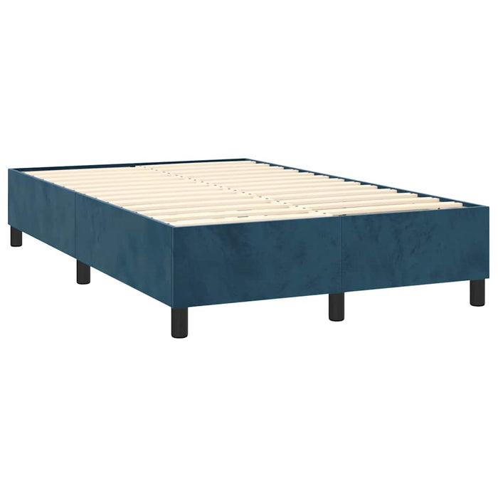 Pat box spring cu saltea, albastru închis, 120x200 cm, catifea - WALTI WALTI