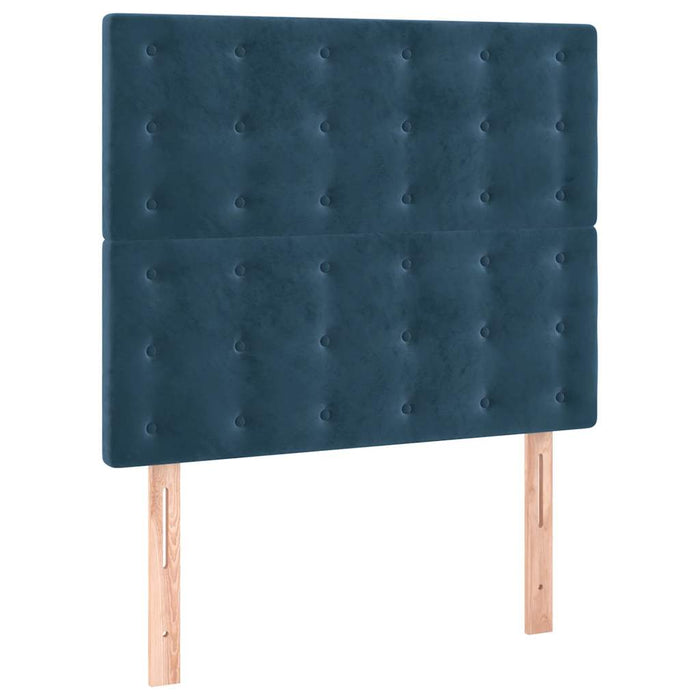 Pat box spring cu saltea, albastru închis, 120x200 cm, catifea - WALTI WALTI