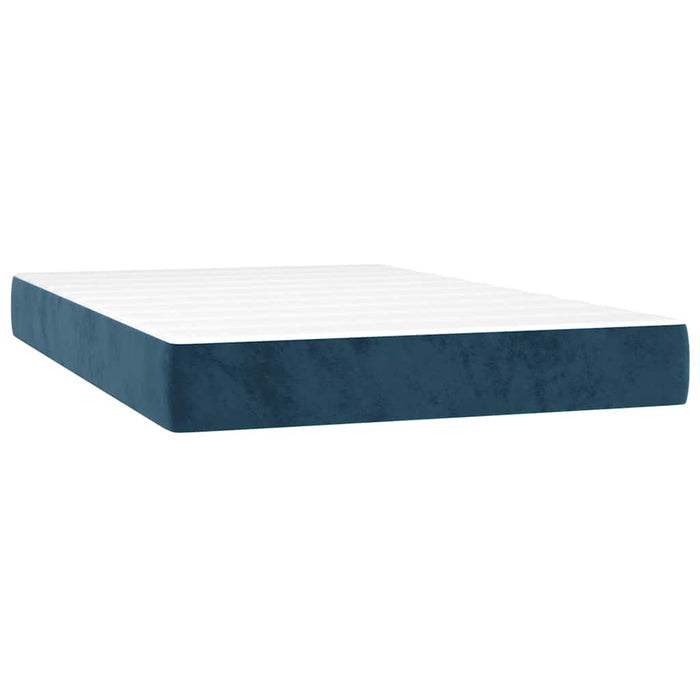 Pat box spring cu saltea, albastru închis, 120x200 cm, catifea - WALTI WALTI