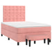Pat box spring cu saltea, roz, 120x200 cm, catifea - WALTI WALTI