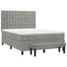 Pat box spring cu saltea, gri deschis, 140x190 cm, catifea - WALTI WALTI