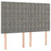 Pat box spring cu saltea, gri deschis, 140x190 cm, catifea - WALTI WALTI