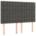 Pat box spring cu saltea, gri închis, 140x190 cm, catifea - WALTI WALTI