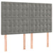 Pat box spring cu saltea, gri deschis, 140x200 cm, catifea - WALTI WALTI