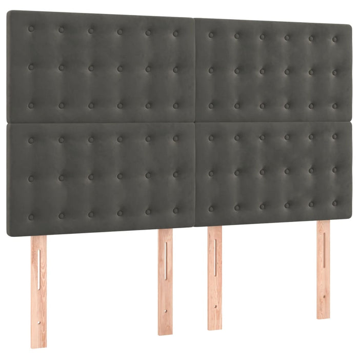 Pat box spring cu saltea, gri închis, 140x200 cm, catifea - WALTI WALTI