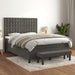 Pat box spring cu saltea, gri închis, 140x200 cm, catifea - WALTI WALTI