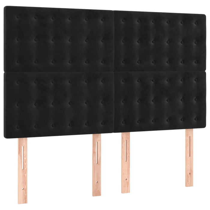Pat box spring cu saltea, negru, 140x200 cm, catifea - WALTI WALTI