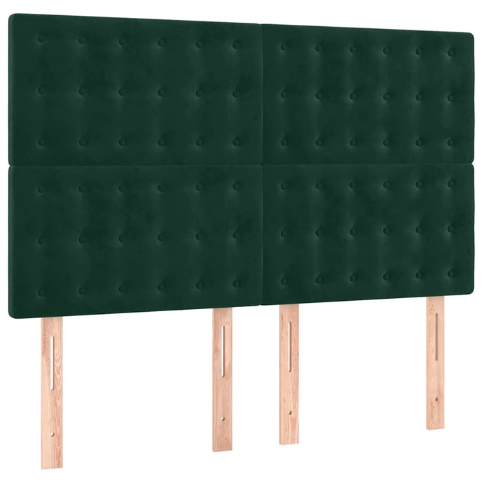 Pat box spring cu saltea, verde închis, 140x200 cm, catifea - WALTI WALTI