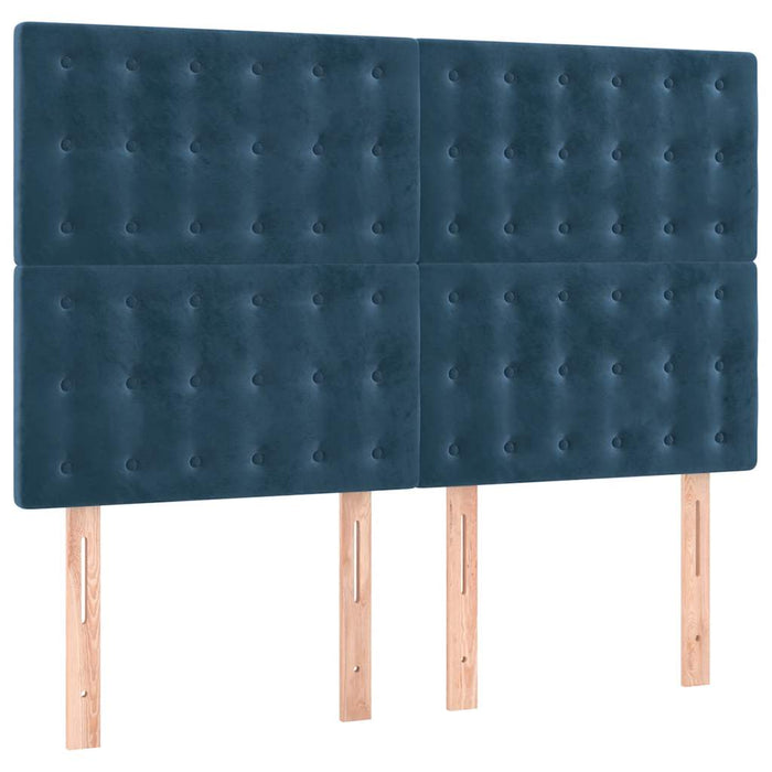 Pat box spring cu saltea, albastru închis, 140x200 cm, catifea - WALTI WALTI