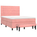 Pat box spring cu saltea, roz, 140x200 cm, catifea - WALTI WALTI