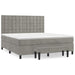 Pat box spring cu saltea, gri deschis, 160x200 cm, catifea - WALTI WALTI