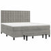 Pat box spring cu saltea, gri deschis, 160x200 cm, catifea - WALTI WALTI