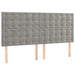 Pat box spring cu saltea, gri deschis, 160x200 cm, catifea - WALTI WALTI
