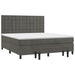 Pat box spring cu saltea, gri închis, 160x200 cm, catifea - WALTI WALTI