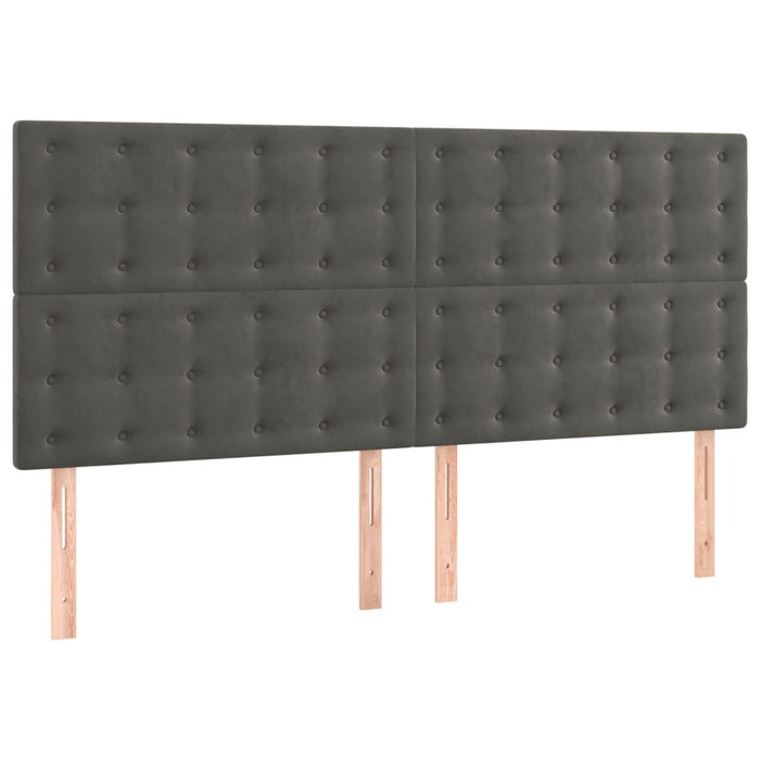 Pat box spring cu saltea, gri închis, 160x200 cm, catifea - WALTI WALTI