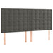 Pat box spring cu saltea, gri închis, 160x200 cm, catifea - WALTI WALTI