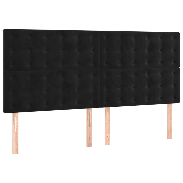 Pat box spring cu saltea, negru, 160x200 cm, catifea - WALTI WALTI