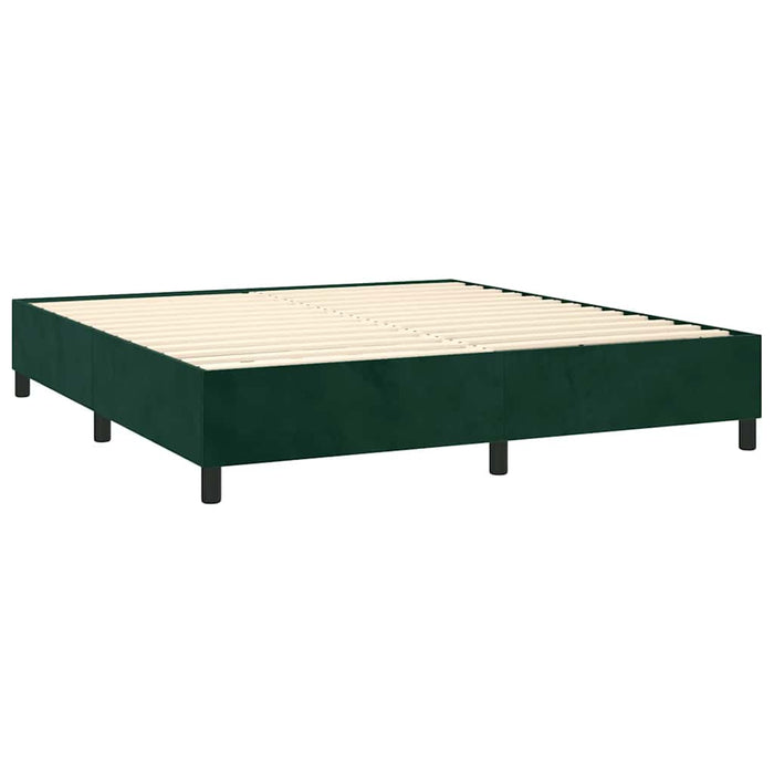 Pat box spring cu saltea, verde închis, 160x200 cm, catifea - WALTI WALTI