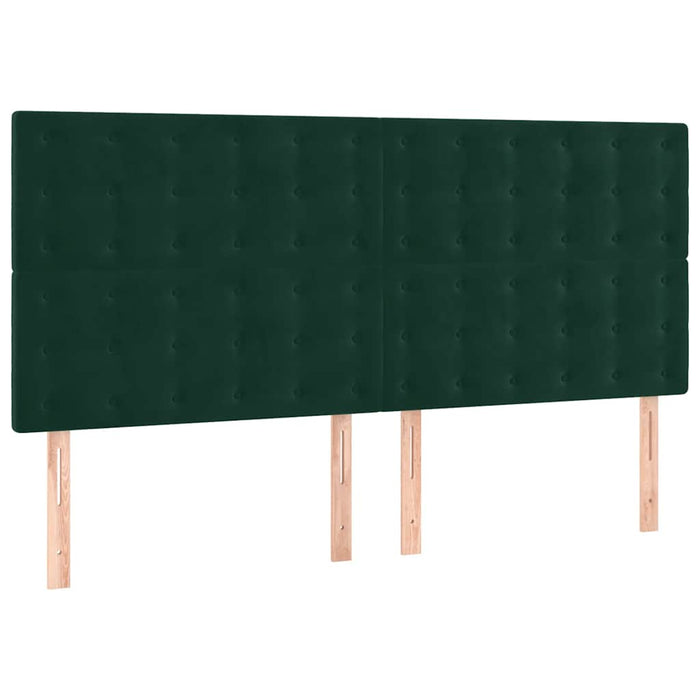 Pat box spring cu saltea, verde închis, 160x200 cm, catifea - WALTI WALTI