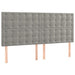 Pat box spring cu saltea, gri deschis, 180x200 cm, catifea - WALTI WALTI
