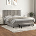 Pat box spring cu saltea, gri deschis, 180x200 cm, catifea - WALTI WALTI
