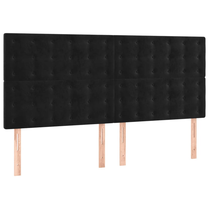 Pat box spring cu saltea, negru, 180x200 cm, catifea - WALTI WALTI