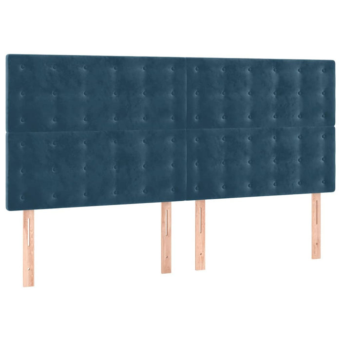 Pat box spring cu saltea, albastru închis, 180x200 cm, catifea - WALTI WALTI