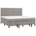 Pat box spring cu saltea, gri deschis, 200x200 cm, catifea - WALTI WALTI
