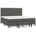 Pat box spring cu saltea, gri închis, 200x200 cm, catifea - WALTI WALTI