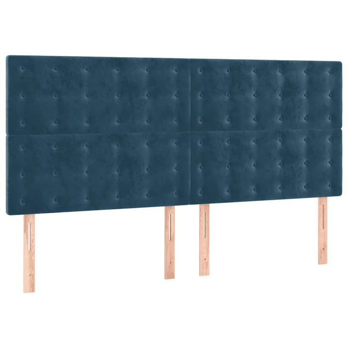 Pat box spring cu saltea, albastru închis, 200x200 cm, catifea - WALTI WALTI