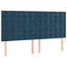 Pat box spring cu saltea, albastru închis, 200x200 cm, catifea - WALTI WALTI
