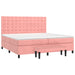 Pat box spring cu saltea, roz, 200x200 cm, catifea - WALTI WALTI