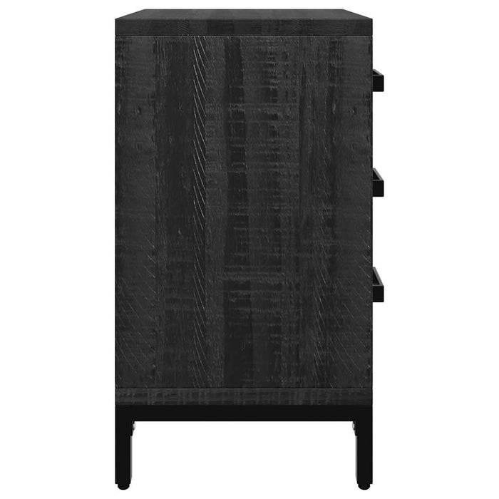 Noptiere, 2 buc., negru, 40x30x55 cm, lemn masiv de pin - WALTI WALTI