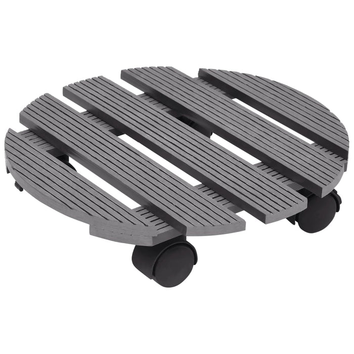 Cărucioare pentru plante, 4 buc., gri, Ø30x7,5 cm, WPC - WALTI WALTI