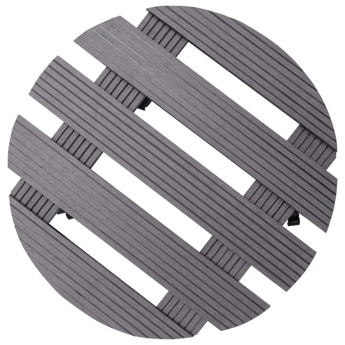 Cărucioare pentru plante, 4 buc., gri, Ø30x7,5 cm, WPC - WALTI WALTI