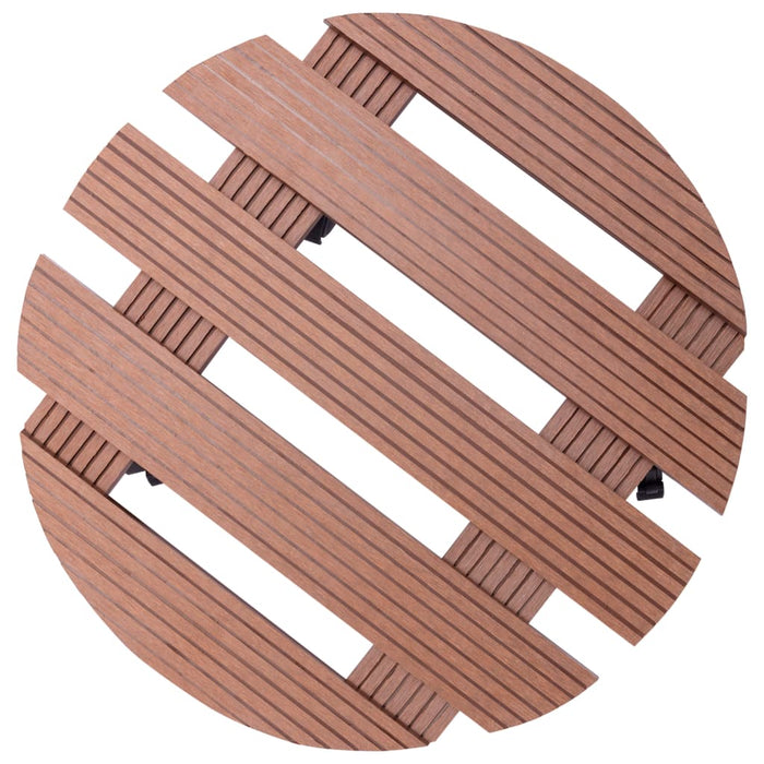 Cărucioare pentru plante, 4 buc., maro, Ø30x7,5 cm, WPC - WALTI WALTI