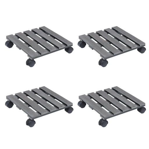 Cărucioare pentru plante, 4 buc., gri, 30x30x7,5 cm, WPC - WALTI WALTI