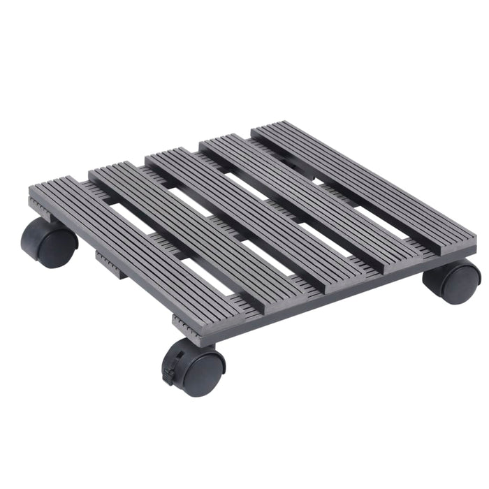 Cărucioare pentru plante, 4 buc., gri, 30x30x7,5 cm, WPC - WALTI WALTI