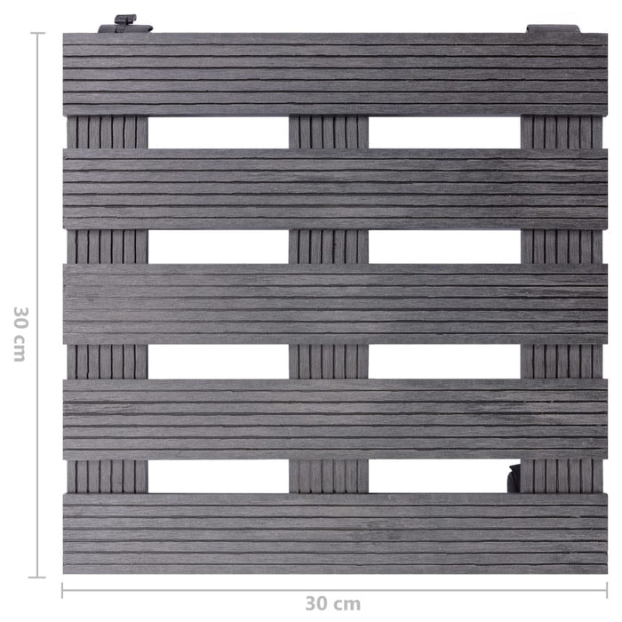 Cărucioare pentru plante, 4 buc., gri, 30x30x7,5 cm, WPC - WALTI WALTI