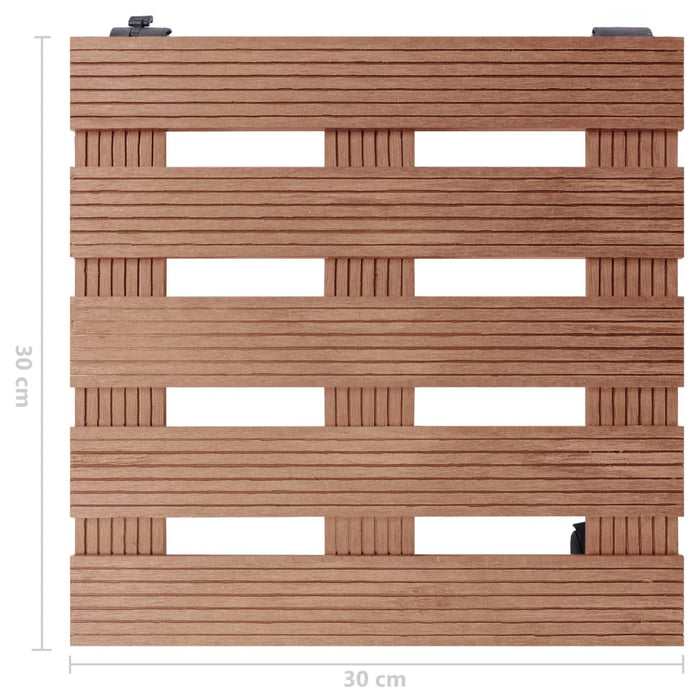 Cărucioare pentru plante, 4 buc., maro, 30x30x7,5 cm, WPC - WALTI WALTI