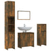 Set mobilier de baie, 4 piese, stejar fumuriu, lemn prelucrat - WALTI WALTI