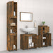 Set mobilier de baie, 4 piese, stejar fumuriu, lemn prelucrat - WALTI WALTI