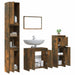 Set mobilier de baie, 4 piese, stejar fumuriu, lemn prelucrat - WALTI WALTI