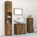 Set mobilier de baie, 4 piese, stejar fumuriu, lemn prelucrat - WALTI WALTI