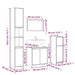 Set mobilier de baie, 4 piese, gri sonoma, lemn prelucrat - WALTI WALTI