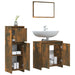 Set mobilier de baie, 3 piese, stejar fumuriu, lemn prelucrat - WALTI WALTI