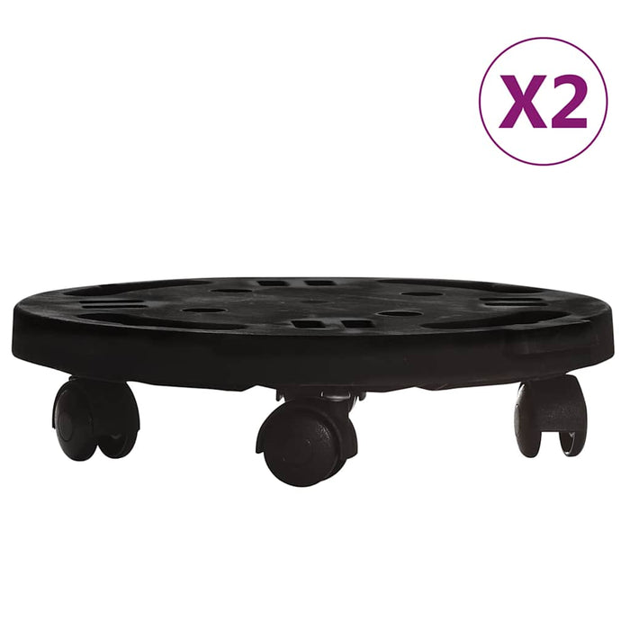 Cărucioare de plante cu roți 2 buc. negru diametru 30 cm 170 kg - WALTI WALTI