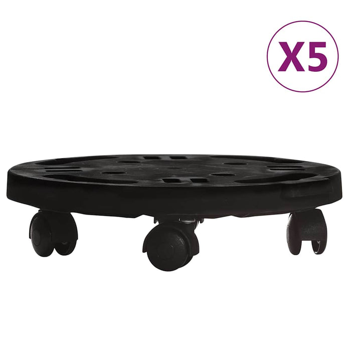 Cărucioare de plante cu roți 5 buc. negru diametru 30 cm 170 kg - WALTI WALTI