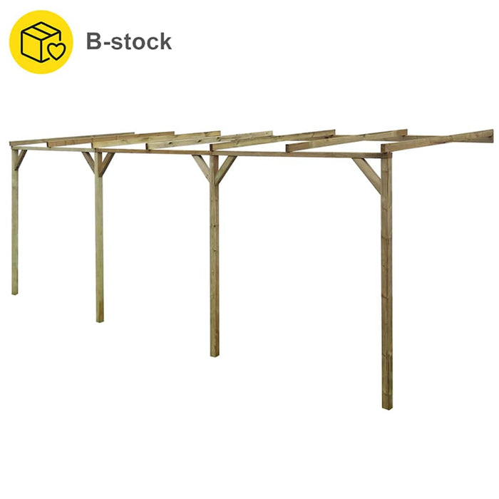 Pergolă de perete, 2x6x2,2 m, lemn masiv de pin tratat, B-Stock WALTI