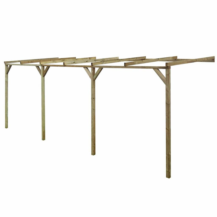 Pergolă de perete, 2x6x2,2 m, lemn masiv de pin tratat, B-Stock WALTI